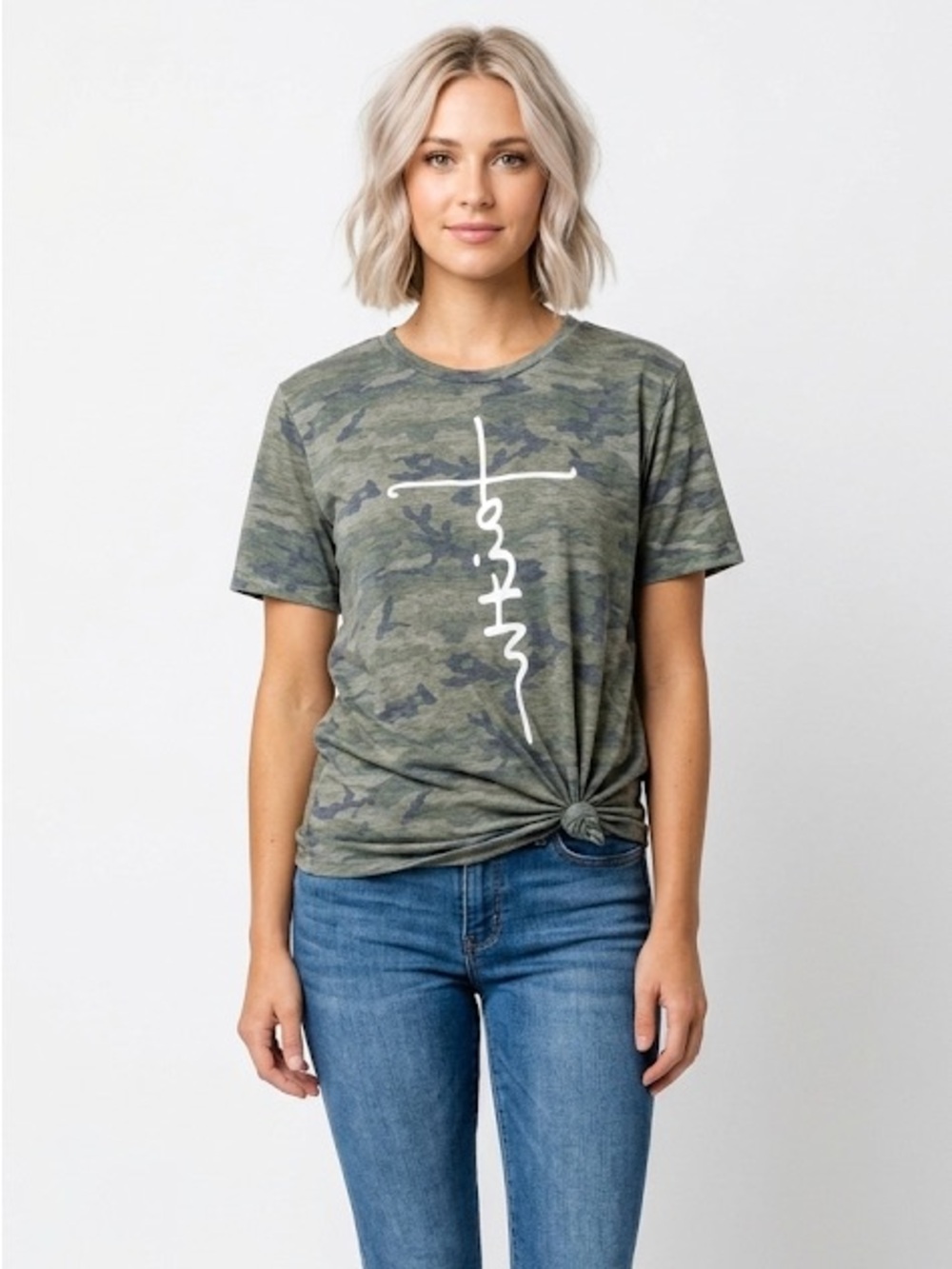 Faith camouflage T-shirt size large